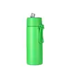 Copo térmico personalizado em aço inoxidável 304 com cor degradê, alto valor estético, garrafa de água esportiva de grande capacidade, portátil com alça e canudo
