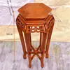 Estante de Flores de Madera Maciza Sala de Estar Estilo Zen Chino Palo de Rosa de Pie Multi-Nivel Madera de Olmo Mesa de Flores para Balcón Interior Potos