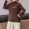 Camiseta Infantil de Terciopelo Base Otoño e Invierno para Niños y Niñas, Camiseta de Cuello Medio Alto, Forrada de Felpa Cálida, con Estampado de Dibujos Animados para Niños Medianos y Grandes