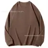 Camisa de Algodão Penteado Xinjiang Casual Ajustada 260g Outono, Camiseta Lisa de Manga Longa Gola Redonda, Top Masculino com Punho, Camisa Base