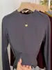 Top de manga larga con cuello redondo y línea de hombros para mujer, temporada de primavera y otoño 2026, estilo coreano, simple, casual, para ir al trabajo, moderno, versátil, camiseta básica