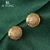 Brincos Redondos Vazados Minimalistas Aitong Jewelry, Brincos Versáteis de Moda de Luxo Leve, Brincos Deslumbrantes Exquisitos da Moda de Nicho