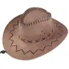Chapéu de Cowboy Ocidental para Viagem ao Ar Livre Lazer Chapéu de Sol Masculino e Feminino Camurça Sintética Proteção Solar de Verão Chapéu de Cavaleiro Fresco