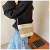Bolso Tejido Retro Francés Nuevo para Mujer, Bolso de Paja de Moda, Bolso de Playa para Vacaciones de Celebridad de Internet, Bolso Cruzado Retro Casual