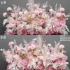 Nuevo estilo boda gran estilo arreglo de suelo flor flor de seda producto terminado decoración arreglo de flor de eucalipto escenario camino guía arte floral de boda