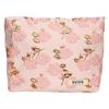 Bolsa de Maquiagem para Mulheres, Grande Capacidade, Portátil, Bolsa Pequena Fresca com Flores Roxas, Necessaire, Elegante Bolsa de Maquiagem Jacquard