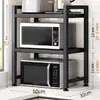 Estante para Horno Microondas de Cocina, Estante de Almacenamiento para Olla Arrocera, Soporte para Horno de Encimera, Gadget para Ahorrar Espacio