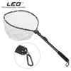 28079 LEO/LEO [Aleación de Aluminio Negro Red de Goma Hecha a Mano de Plegado Rápido] Red de Pesca con Mosca