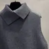 Chaleco de Punto con Solapa para Mujer, Nuevo Estilo Otoño/Invierno 2025, Corte Holgado, Ropa Exterior, Para Superponer, Chaleco Suéter Elegante