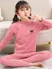 Conjunto de ropa interior térmica de otoño para niños con cuello medio, conjunto de ropa interior térmica para niñas, pijamas para niños, camisetas interiores para niños pequeñas y medianas para estudiantes