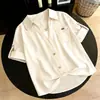 Camisa Polo Falsa de Dos Piezas con Mangas Tres Cuartos para Mujer, Estilo Francés Primavera y Verano, Juvenil y Chic, Top Único para Usar Solo