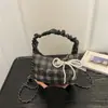 Bolsa Cruzada Tipo Nube Coreana para Mujer Versátil para el Trabajo Bolso de Hombro con Cadena Bolso de Mano Simple Casual Bolso Tote Pequeño