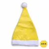 Decoración de equipo de punto sombrero de Navidad rojo/azul/rosa/verde/amarillo felpa corta cepillada sombrero de Navidad para adulto