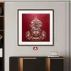 Pintura Decorativa de Buena Fortuna y Prosperidad para Sala de Estar y Pasillo, Arte de Pared Atractor de Riqueza Estilo Song Zen Homestay Sala de Té Hecho a Medida