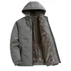 Chaqueta de Invierno para Hombre 2026 con Forro de Polar, Abrigo de Algodón Engrosado, Chaqueta Nueva de Algodón Cálido, Chaqueta Casual con Capucha y Cuello Alto para Papá