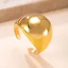 Anillos de Acero Inoxidable de Venta Caliente Transfronteriza, Anillos Abiertos Lisos de Forma Irregular Fundida, Fábrica de Joyería de Acero de Titanio de Lujo Ligero de Gama Alta