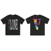 Camiseta Vlone Salute de Manga Curta com Grande Design de Dragão Chinês em V, Edição Limitada, Mesmo Estilo de Hiroshi Fujiwara, Edison Chen e Wang Yibo, Caimento Solto, Estilo Casal para Homens