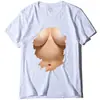 Camiseta de manga corta para mujer, body art parodia, divertida, con estampado europeo y americano, manga corta, holgada, casual, cuello redondo