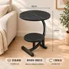 En Stock Mesa Auxiliar Redonda de Doble Capa Simple para el Hogar Soporte de Hierro Forjado Apartamento Pequeño Sofá Mesa de Café de Lujo Pequeño Estante de Almacenamiento