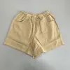 Shorts Casuais de Tencel e Ráfia com Cordão para Mulheres, Novo Estilo de Verão, Cor Sólida Versátil, Sensação Solta e Relaxada, Calças Respiráveis de Cinco Pontos