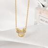 Collar acero titanio no se desvanece moda para mujer collar simple para mujer que combina con todo joyería de alto sentido accesorios Yiwu