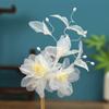 2023 nuevo estilo antiguo de hadas para niños clip lateral de flor de seda azul claro tocado flor clip de flor accesorios Hanfu accesorios para la cabeza