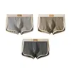Ropa interior para hombre Huajielong Textura Hielo Seda Color Sólido Venta al por mayor Cintura Media Tallas Grandes para Hombre Transpirable Calzoncillos tipo bóxer para Hombre Puede Enviar en Nombre de Otros