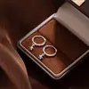 Coreia do Sul Dongdaemun Star Moon Brincos de diamante assimétricos Fivela de orelha de diamante Brincos simples elegantes All-match Brincos