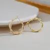 Aretes de Círculo Trenzado Coreano Estilo Hong Kong Nicho Lujo Accesible Elegante Diseño de Gama Alta Aretes de Hebilla para Oreja Exquisitos