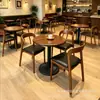 Mesas e Cadeiras Usadas para Cafeteria Loja de Chá com Leite Mesas Redondas Pequenas para Loja de Confeitaria e Panificação Mesas e Cadeiras de Madeira Maciça para Catering Refeições Simples Lanchonete