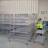 Estante de Almacenamiento de Fábrica de Acero Inoxidable Cromado Certificado NSF Estante de Rejilla Antiestático Estante Móvil Hueco con Ruedas