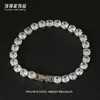 Pulsera de Tenis Niche de Acero Inoxidable Joyería para Hombres, Lujo Ligero Niche Completa de Diamante Circonita Pulsera Apilable Acero de Titanio