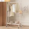 Perchero de Ropa con Ruedas de Alta Resistencia con Perchas, de Pie, para Uso Doméstico en el Dormitorio, Estante Móvil de Almacenamiento para Ropa de Niños