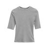 Sexy Chica Caliente Cuello Redondo Hombro Derecho Manga Corta Camiseta de Verano para Mujer Nueva de Gama Alta Corta Ombliguera Ropa Exterior Top Interior
