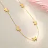 Estilo Coreano Ins Elegante Design de Nicho Lindo Colar Borboleta Fosca Simples e Versátil Aço Titânio Banhado a Ouro Conjunto de Decorações
