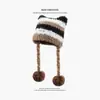 Chapéu de pelúcia estilo urso, versão coreana, para mulheres no outono e inverno, quente, circunferência da cabeça grande, proteção para as orelhas, chapéu de tricô