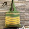 Bolsa tejida portátil de Amazon 2023, estilo coreano, con puntos, colores transfronterizos, sencilla, para estudiantes, creativa, para compras.