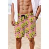 Novedad Pantalones Cortos de Flores para Hombre Bob Esponja Modernos Estampado Completo Pantalones Verano Retro Hawaianos Casuales Pantalones de Playa