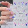 Adesivos de unhas com relevo 5D de pessoas e cauda de peixe, verão, praia, adesivos de unhas autoadesivos, atacado