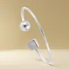 Pulsera de Acero de Titanio y Acero Inoxidable Europea y Americana Transfronteriza, Cuentas Redondas con Pulsera Cuadrada, Moda Clásica, Pulsera Versátil y Sencilla