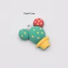 Resina de simulación helado donut flor cactus aretes bolsa llavero colgante accesorios de joyería DIY