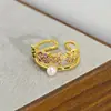 Caja Misteriosa en Vivo Oro Vintage Retro Anillo Abierto Completamente de Diamantes Circonita Esmalte Gota de Aceite Anillo Personalizado