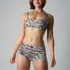 Sujetador Sk*M Mismo Estilo Le Queda a Todos Sin Almohadillas Estampado de Leopardo Tirantes Ajustables Alta Elasticidad Conjunto Íntimo Color Piel