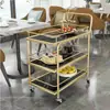 Carritos de comida, carritos de servicio, carritos para servir bebidas en restaurantes de hotel, carritos de mano de varios niveles para pasteles y té, fabricante de oro