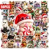 Compra directa transfronteriza de 50 pegatinas creativas de gatos navideños divertidos para hacer burbujas para decoración, impermeables para agendas y fundas de teléfono