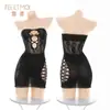 Feimu Ropa Interior Sexy con Cortes Pecho al Descubierto Top Tubo Cubre Cadera Malla Sexi Coqueto Pura Pasión Conjunto de Pijama 7544