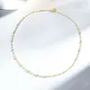 Cadena de Hada de Plata de Ley S925 Chapada con Perlas de Oro de 24K Collar de Burbujas Versátil de Gama Alta Estilo Ins Collar Simple