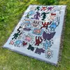 Manta de Línea Personalizada, Manta de Camping, Alfombra, Manta de Picnic, Manta de Sofá, Manta Multifuncional Estilo Étnico Bohemio