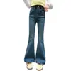 Jeans para Niñas 2025 Otoño Nuevas Llegadas Pantalones para Niños Niños Medianos y Grandes Estilo Coreano Moda Pantalones de Campana Dropshipping Tendencia