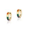 Pendientes de Zirconia de Colores Joyería Dopamina Pendientes Femeninos de Nicho de Alta Gama Tachuelas Simples y Elegantes con un Toque de Lujo Ligero y de Alta Gama